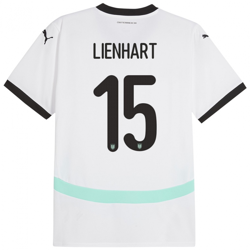 Herren Österreich Philipp Lienhart #15 Weiß Auswärtstrikot Trikot 24-26 T-Shirt
