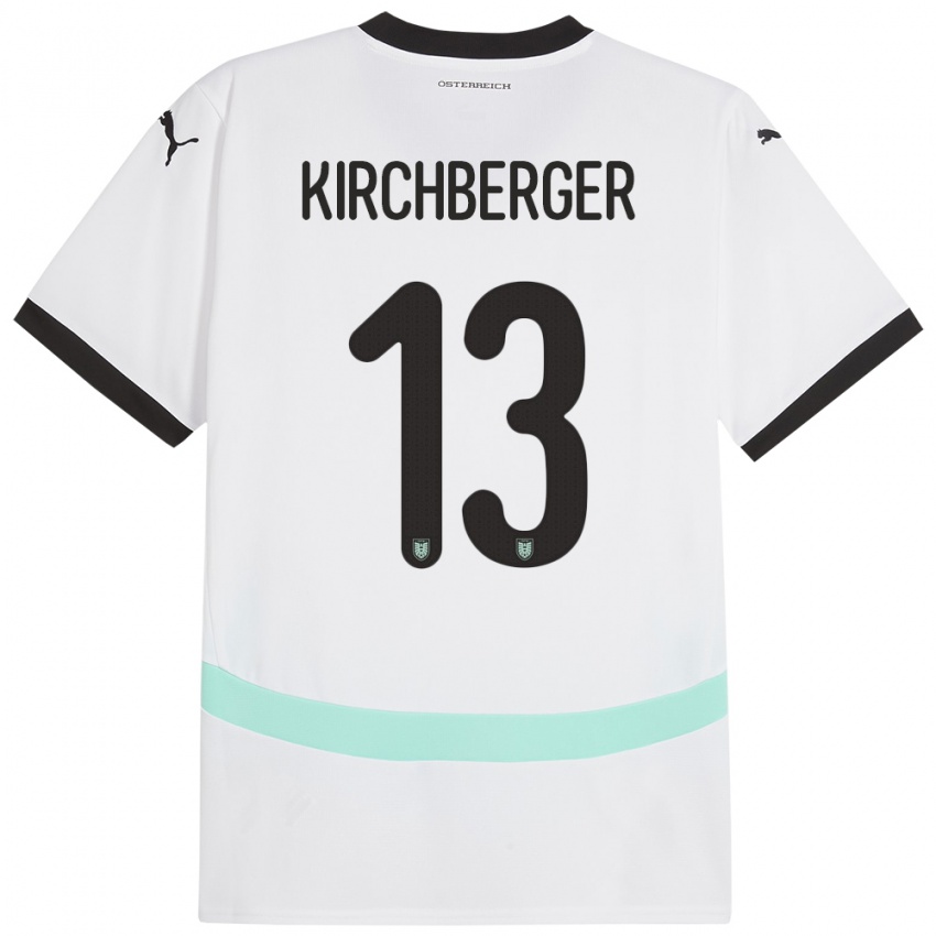 Herren Österreich Virginia Kirchberger #13 Weiß Auswärtstrikot Trikot 24-26 T-Shirt