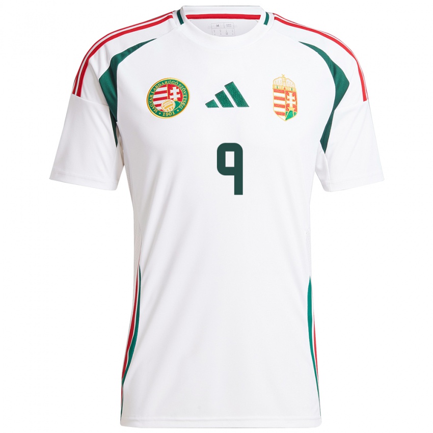 Herren Ungarn Balázs Rácz #9 Weiß Auswärtstrikot Trikot 24-26 T-Shirt