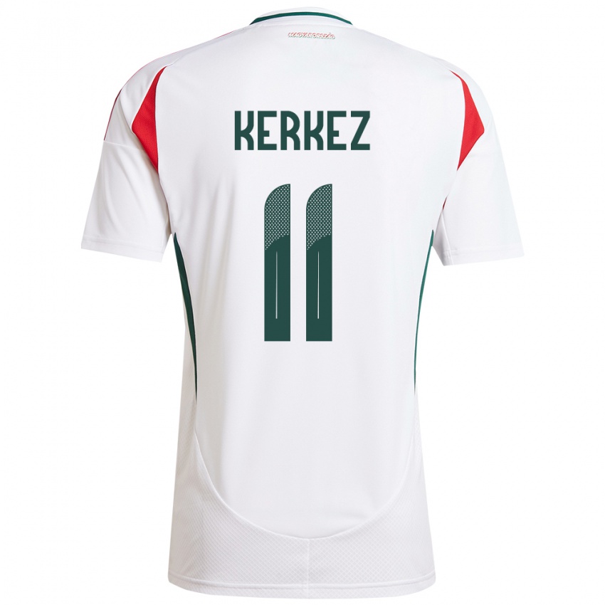 Herren Ungarn Milos Kerkez #11 Weiß Auswärtstrikot Trikot 24-26 T-Shirt