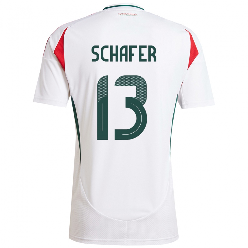 Herren Ungarn András Schäfer #13 Weiß Auswärtstrikot Trikot 24-26 T-Shirt