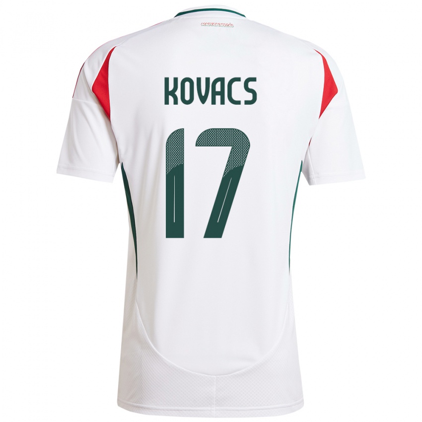 Herren Ungarn Mátyás Kovács #17 Weiß Auswärtstrikot Trikot 24-26 T-Shirt