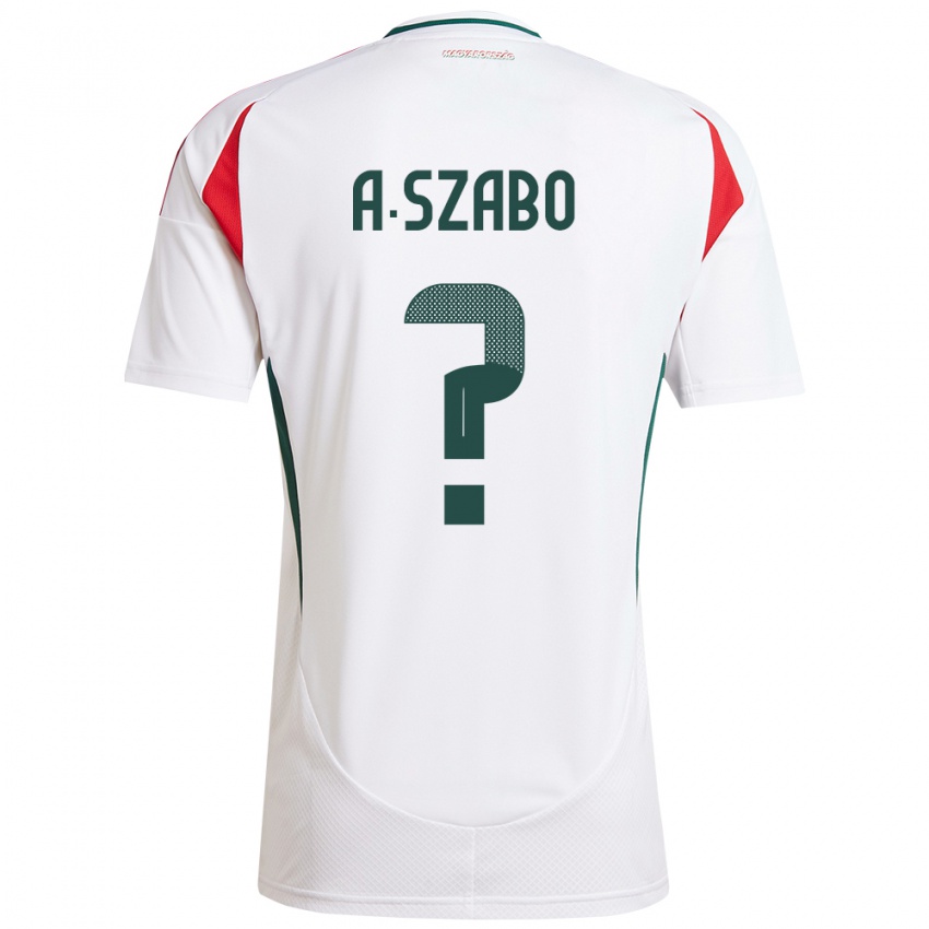 Herren Ungarn Alex Szabó #0 Weiß Auswärtstrikot Trikot 24-26 T-Shirt