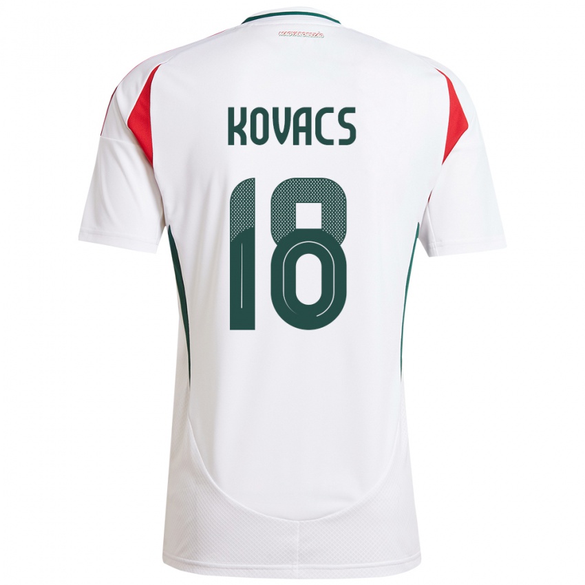 Herren Ungarn Laura Kovács #18 Weiß Auswärtstrikot Trikot 24-26 T-Shirt