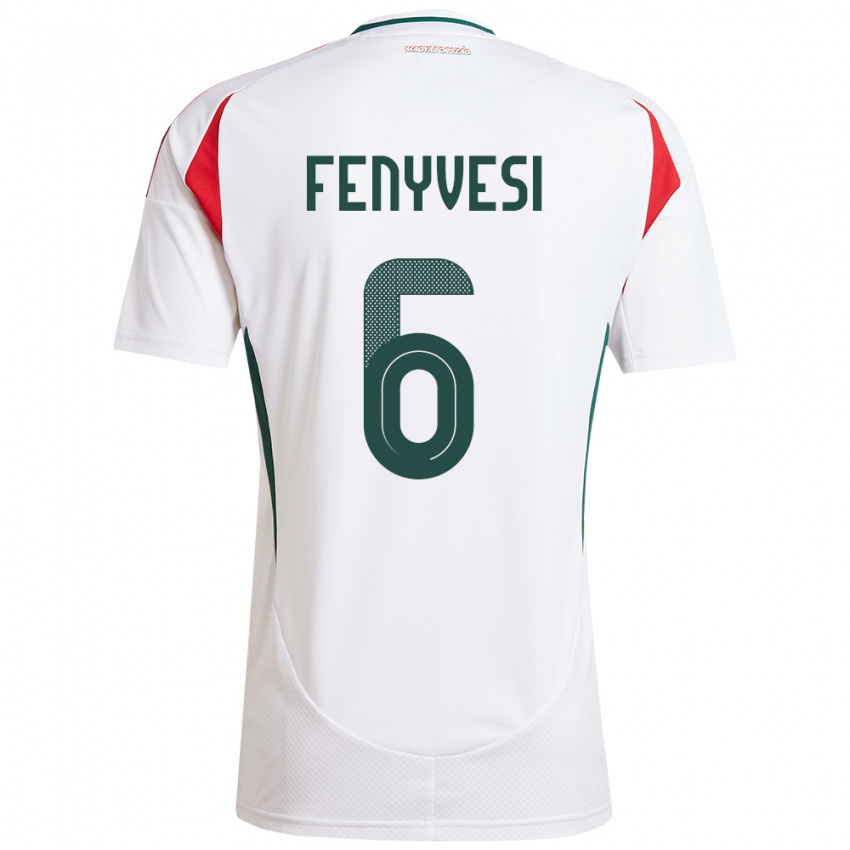 Herren Ungarn Evelin Fenyvesi #6 Weiß Auswärtstrikot Trikot 24-26 T-Shirt