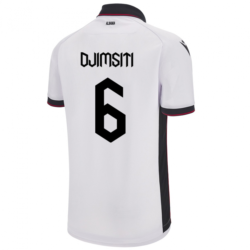 Herren Albanien Berat Djimsiti #6 Weiß Auswärtstrikot Trikot 24-26 T-Shirt