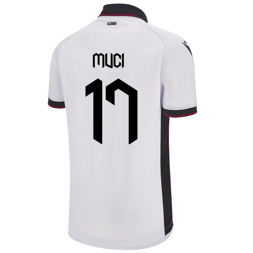 Herren Albanien Ernest Muci #17 Weiß Auswärtstrikot Trikot 24-26 T-Shirt