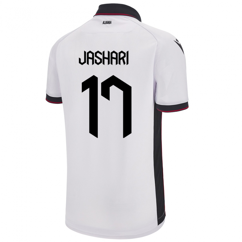 Herren Albanien Elion Jashari #17 Weiß Auswärtstrikot Trikot 24-26 T-Shirt