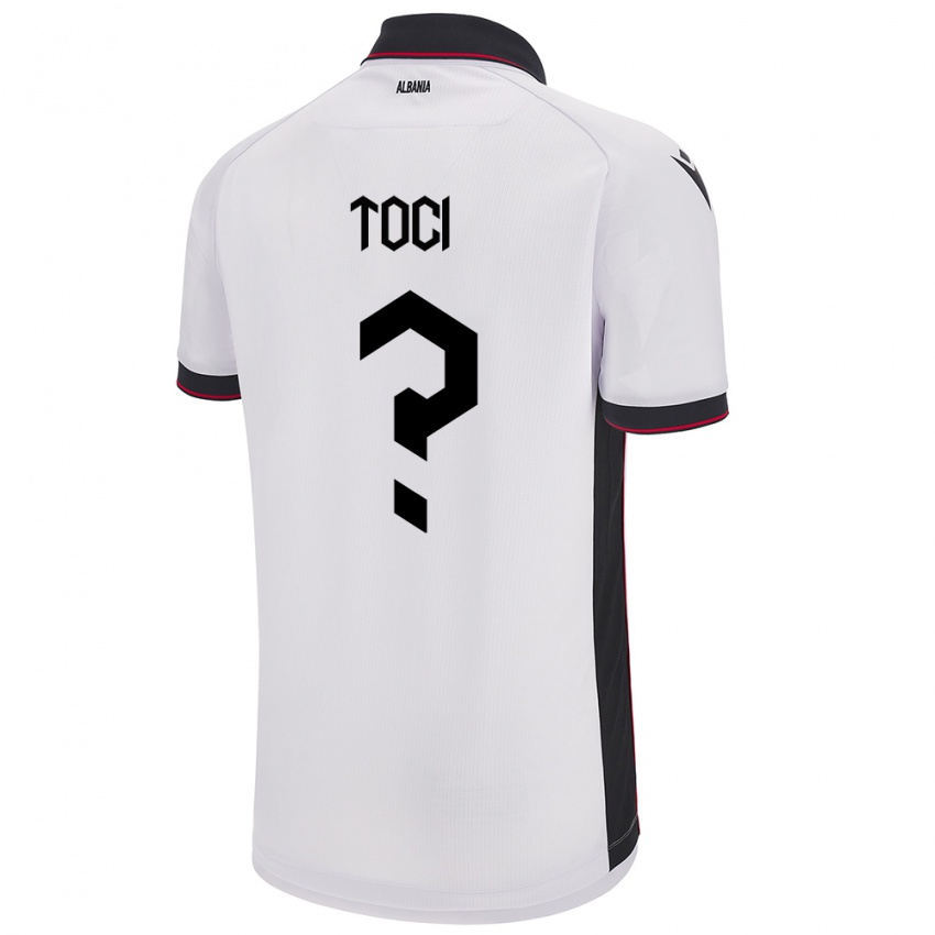 Herren Albanien Eljon Toci #0 Weiß Auswärtstrikot Trikot 24-26 T-Shirt