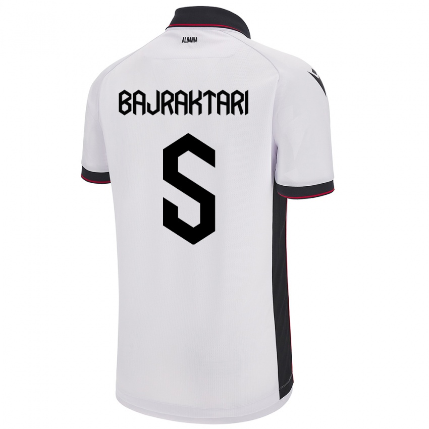 Herren Albanien Arbiona Bajraktari #5 Weiß Auswärtstrikot Trikot 24-26 T-Shirt