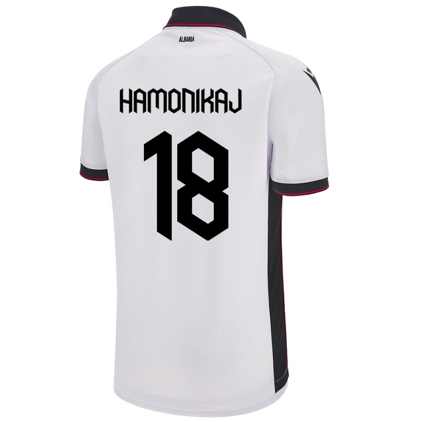 Herren Albanien Klea Hamonikaj #18 Weiß Auswärtstrikot Trikot 24-26 T-Shirt