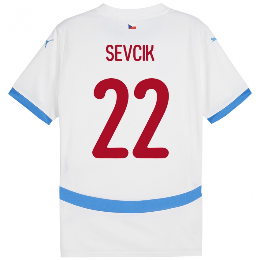 Herren Tschechien Michal Sevcik #22 Weiß Auswärtstrikot Trikot 24-26 T-Shirt