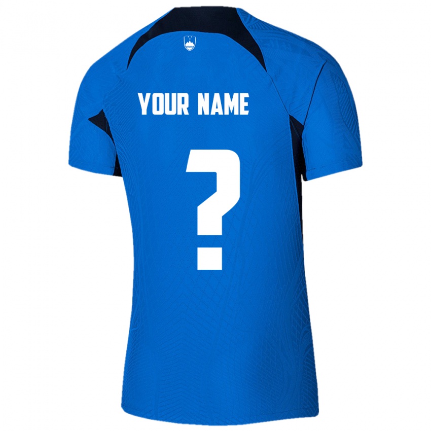 Herren Slowenien Ihren Namen #0 Blau Auswärtstrikot Trikot 24-26 T-Shirt