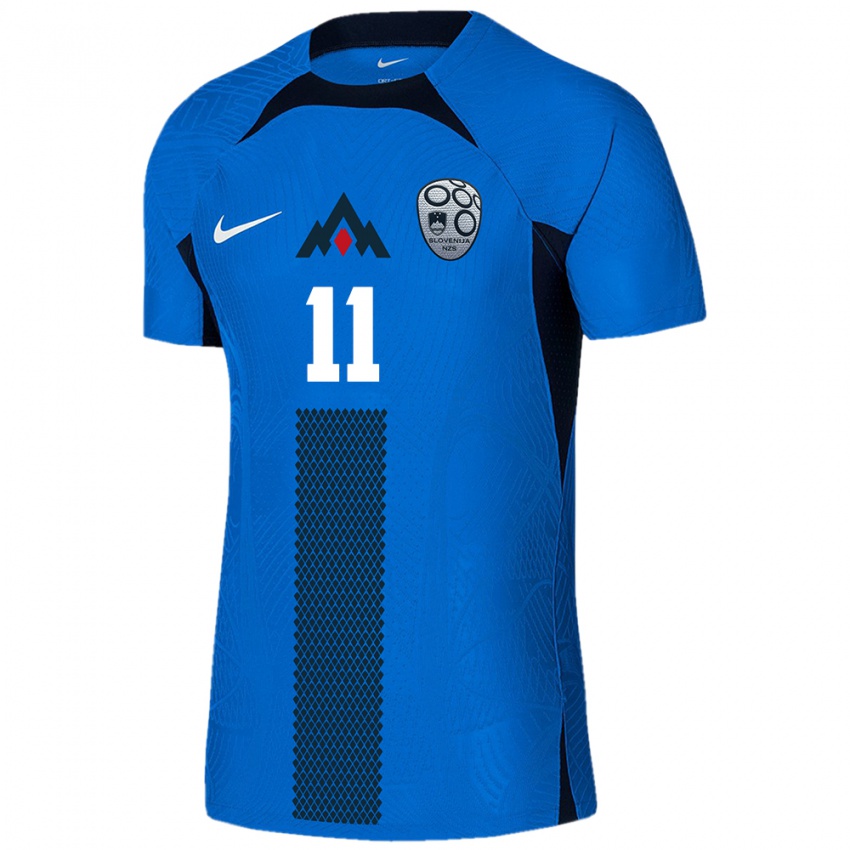 Herren Slowenien Lara Prašnikar #11 Blau Auswärtstrikot Trikot 24-26 T-Shirt