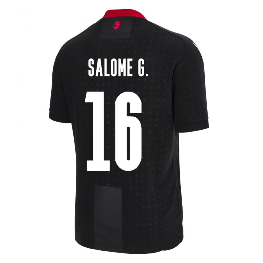 Herren Georgien Salome Gasviani #16 Schwarz Auswärtstrikot Trikot 24-26 T-Shirt