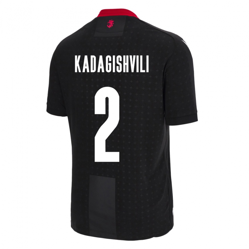 Herren Georgien Gvantsa Kadagishvili #2 Schwarz Auswärtstrikot Trikot 24-26 T-Shirt