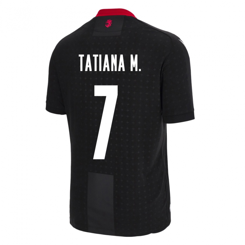 Herren Georgien Tatiana Matveeva #7 Schwarz Auswärtstrikot Trikot 24-26 T-Shirt