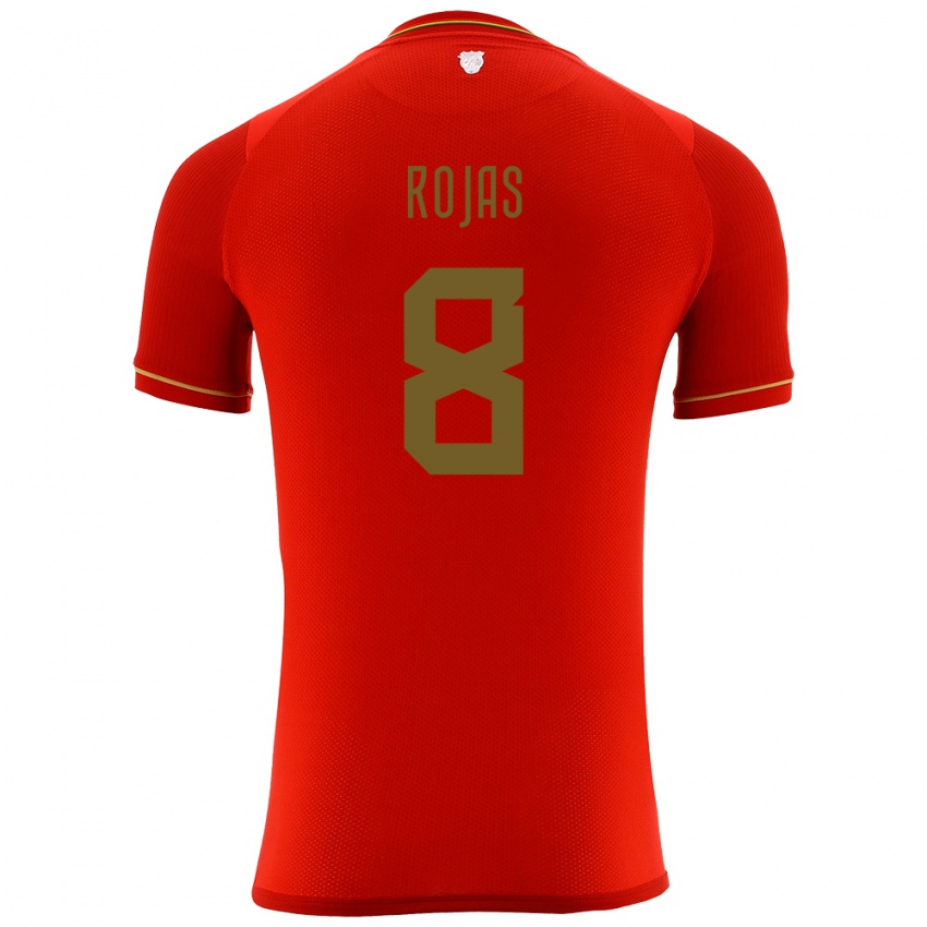 Herren Bolivien Jairo Rojas #8 Rot Auswärtstrikot Trikot 24-26 T-Shirt