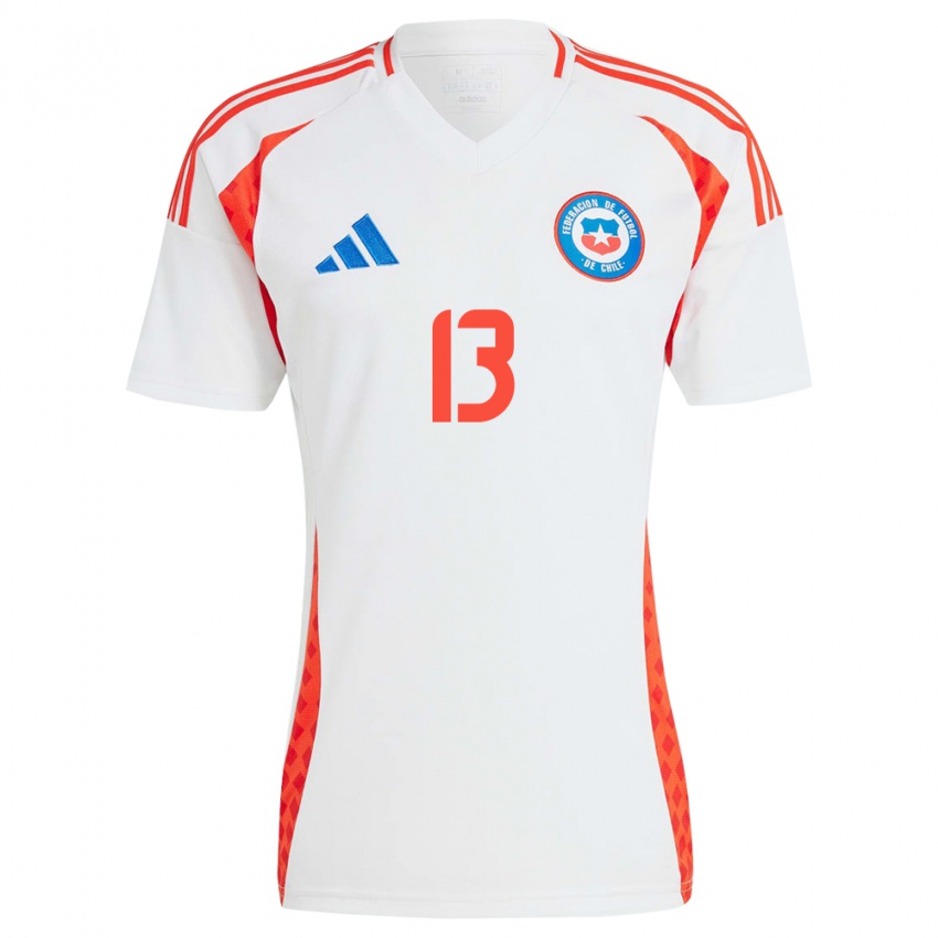 Herren Chile Daniel Gutiérrez #13 Weiß Auswärtstrikot Trikot 24-26 T-Shirt