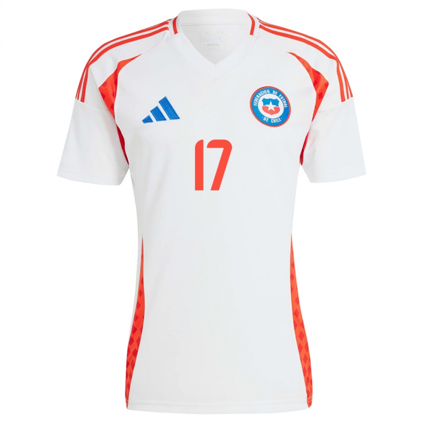 Herren Chile Fernanda Pinilla #17 Weiß Auswärtstrikot Trikot 24-26 T-Shirt