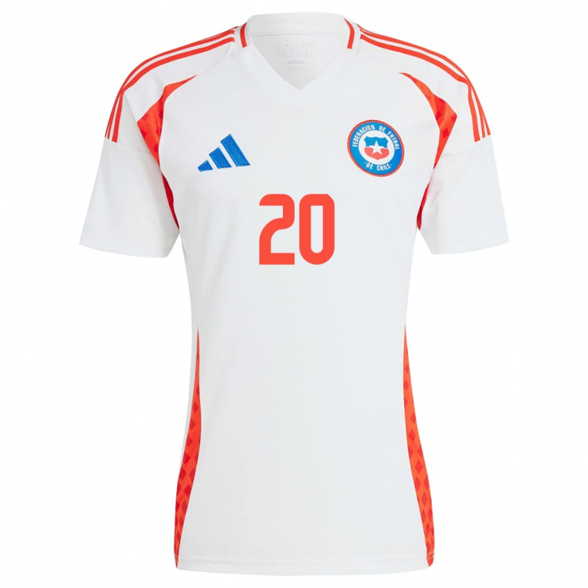 Herren Chile Benjamín Castro #20 Weiß Auswärtstrikot Trikot 24-26 T-Shirt