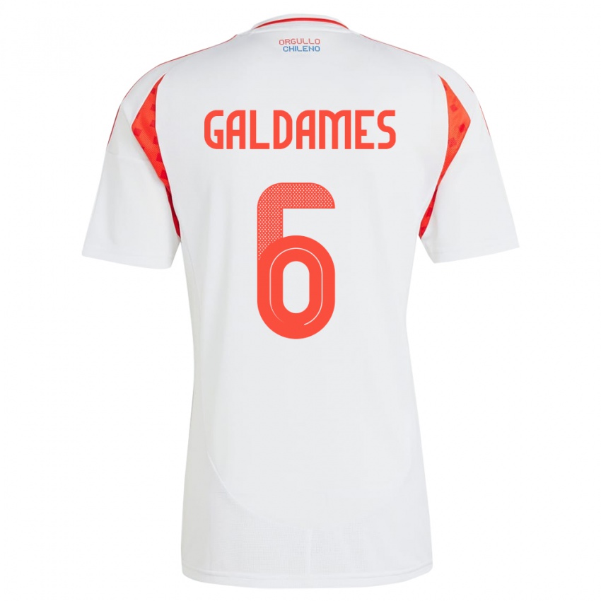 Herren Chile Thomas Galdames #6 Weiß Auswärtstrikot Trikot 24-26 T-Shirt