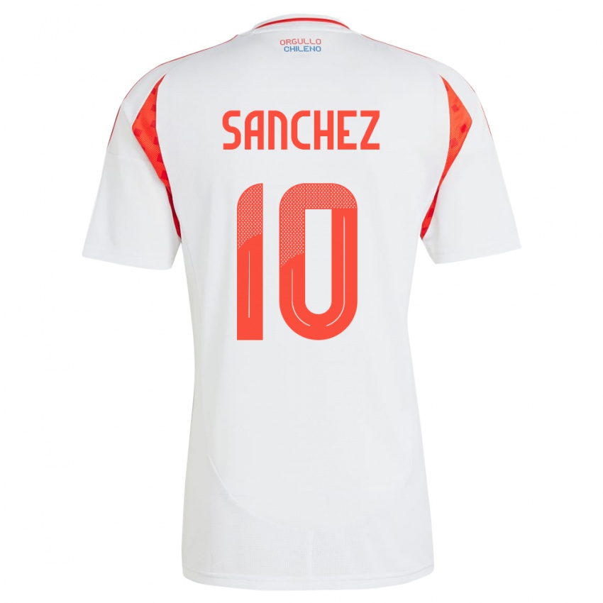 Herren Chile Alexis Sánchez #10 Weiß Auswärtstrikot Trikot 24-26 T-Shirt
