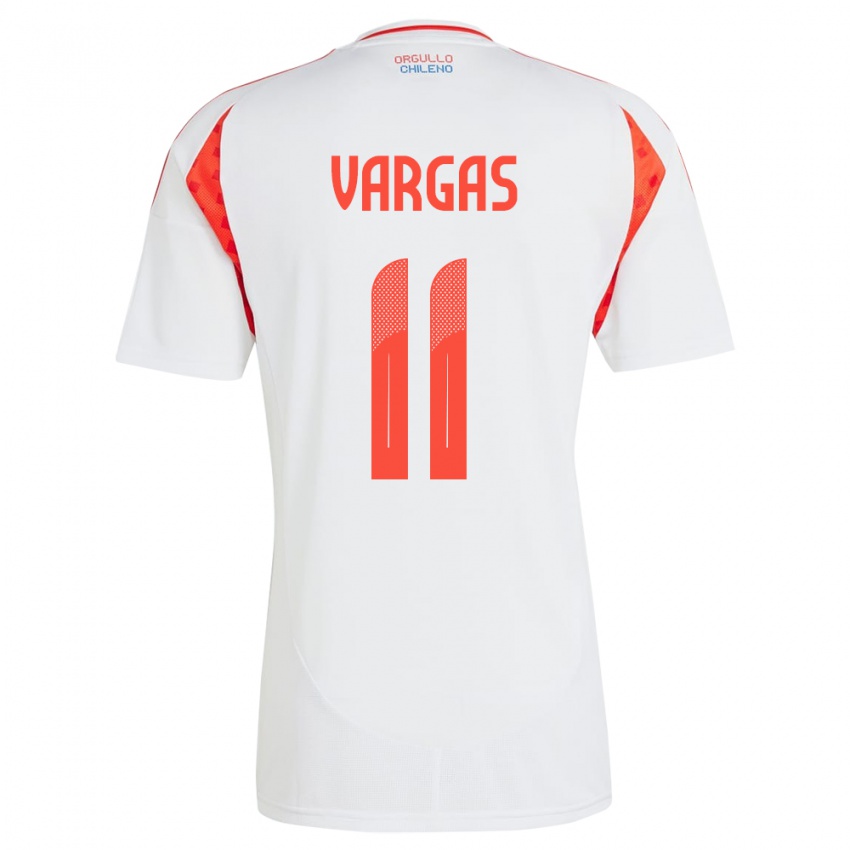 Herren Chile Eduardo Vargas #11 Weiß Auswärtstrikot Trikot 24-26 T-Shirt