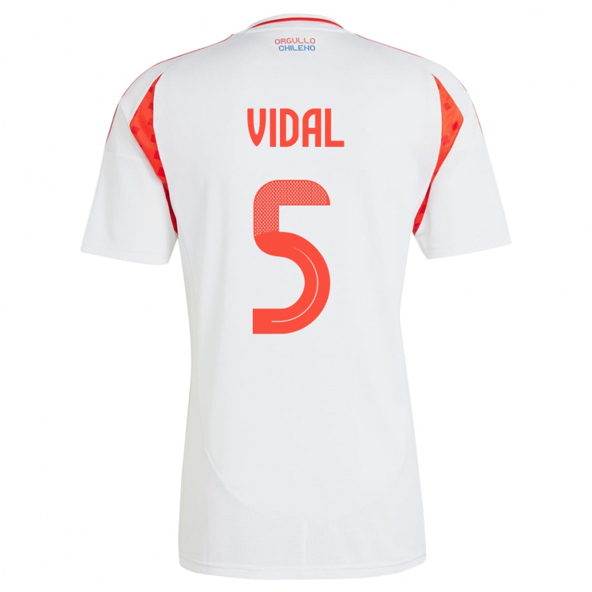 Herren Chile Valentín Vidal #5 Weiß Auswärtstrikot Trikot 24-26 T-Shirt