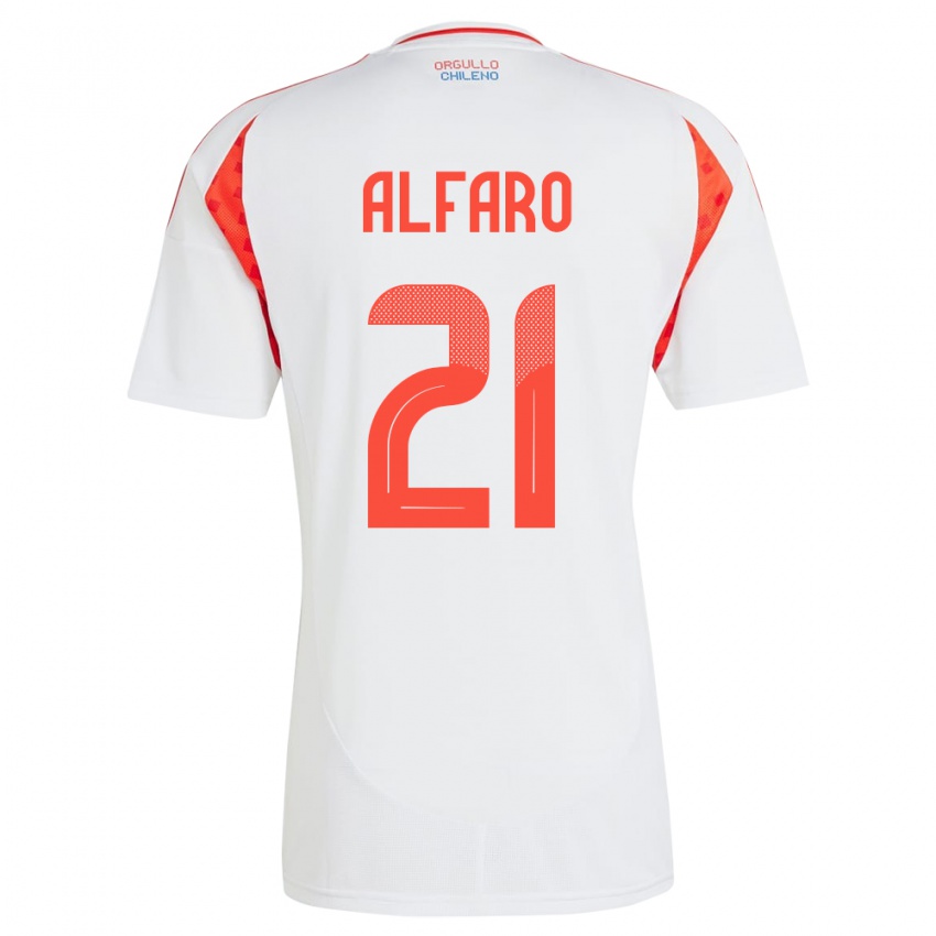 Herren Chile Julián Alfaro #21 Weiß Auswärtstrikot Trikot 24-26 T-Shirt