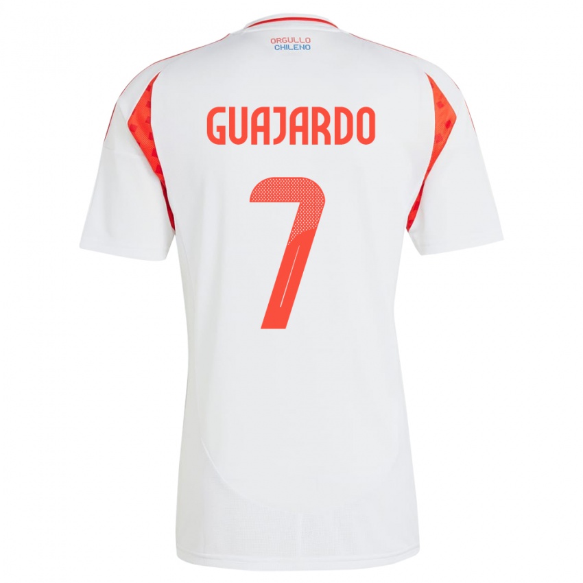 Herren Chile Paolo Guajardo #7 Weiß Auswärtstrikot Trikot 24-26 T-Shirt