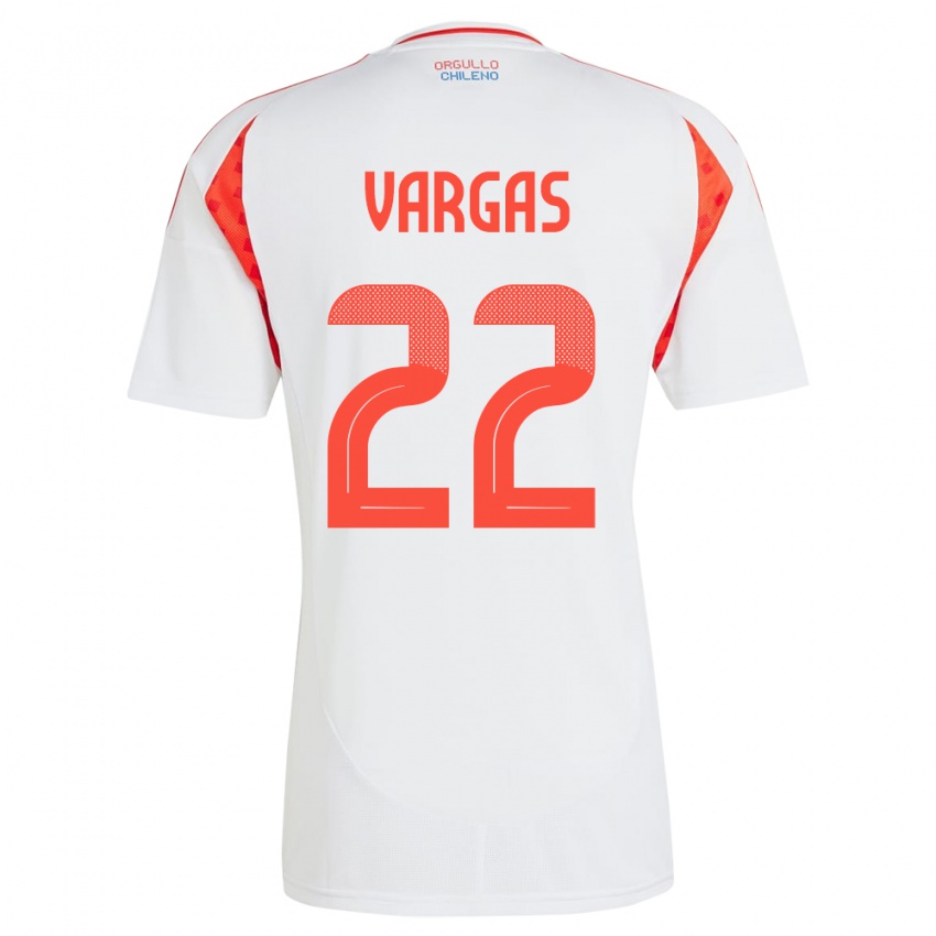 Herren Chile Diego Vargas #22 Weiß Auswärtstrikot Trikot 24-26 T-Shirt