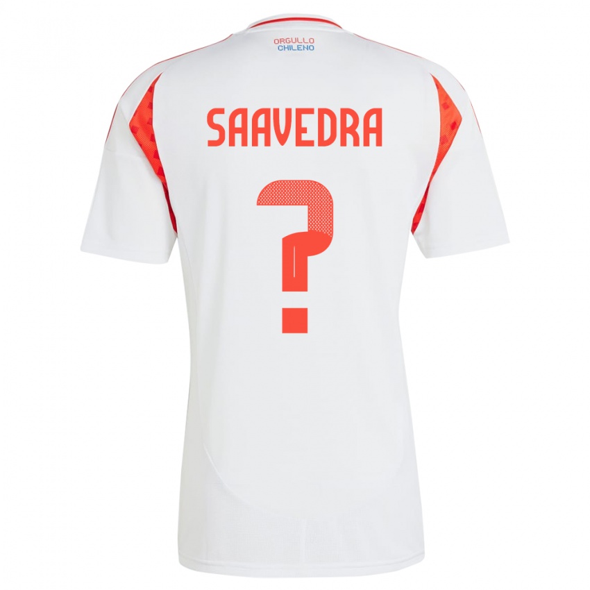 Herren Chile Danilo Saavedra #0 Weiß Auswärtstrikot Trikot 24-26 T-Shirt