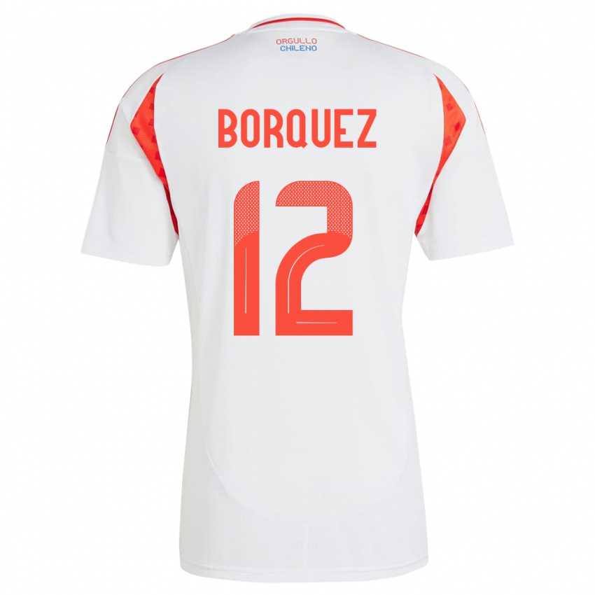 Herren Chile Gabriela Bórquez #12 Weiß Auswärtstrikot Trikot 24-26 T-Shirt