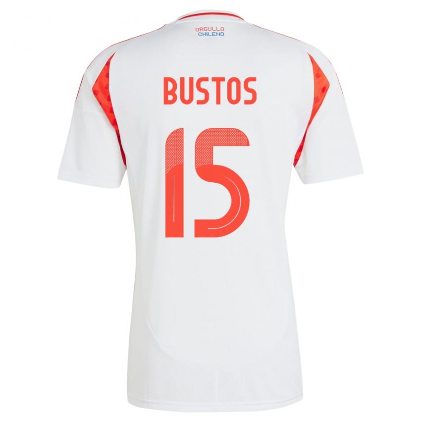 Herren Chile Melissa Bustos #15 Weiß Auswärtstrikot Trikot 24-26 T-Shirt