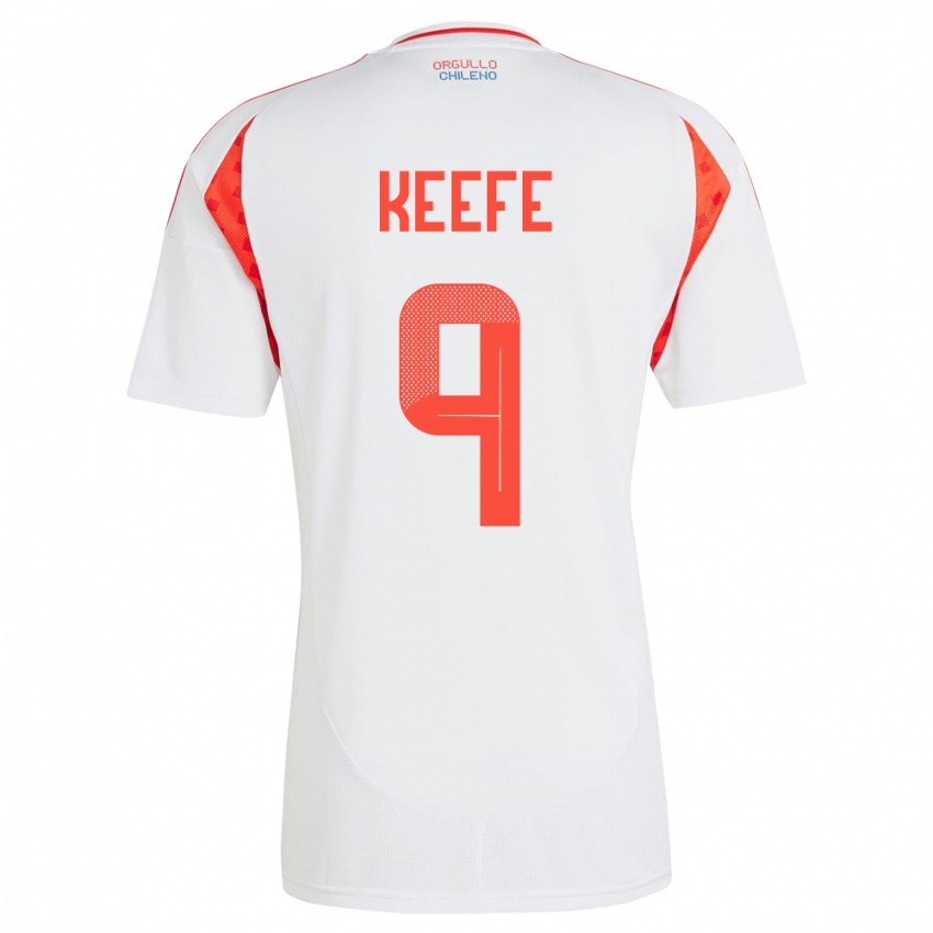 Herren Chile Sonya Keefe #9 Weiß Auswärtstrikot Trikot 24-26 T-Shirt