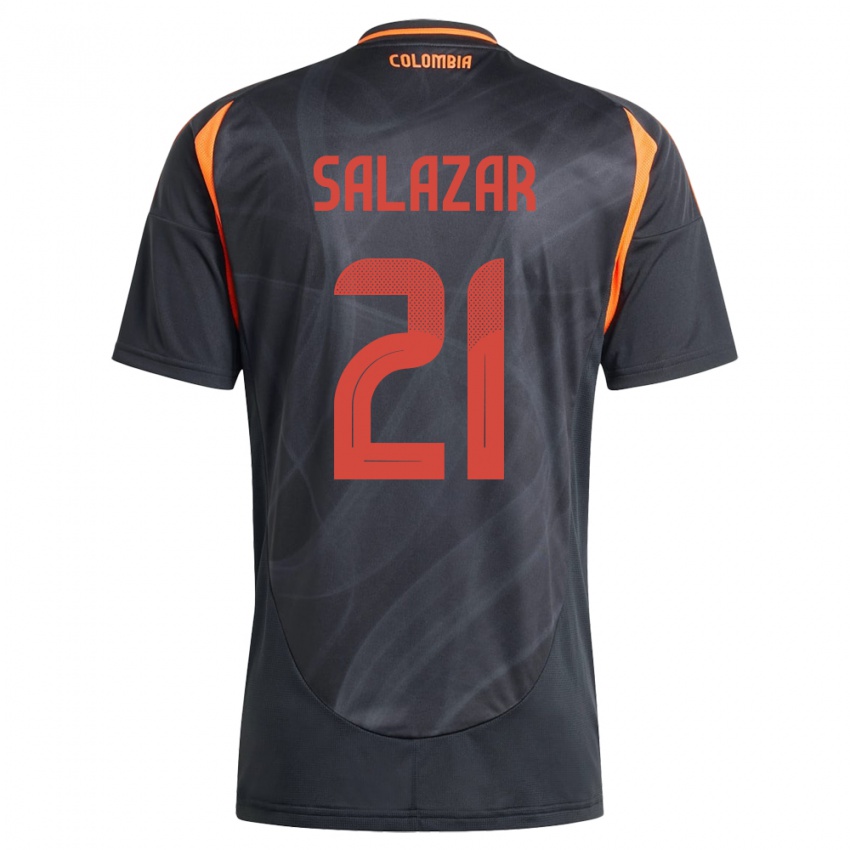 Herren Kolumbien Liana Salazar #21 Schwarz Auswärtstrikot Trikot 24-26 T-Shirt