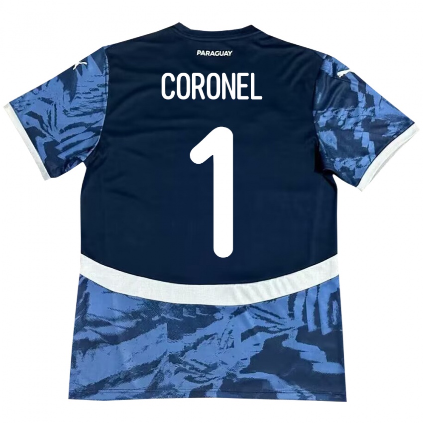 Herren Paraguay Carlos Coronel #1 Blau Auswärtstrikot Trikot 24-26 T-Shirt