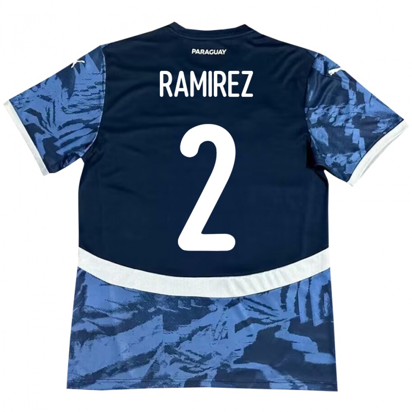 Herren Paraguay Iván Ramírez #2 Blau Auswärtstrikot Trikot 24-26 T-Shirt