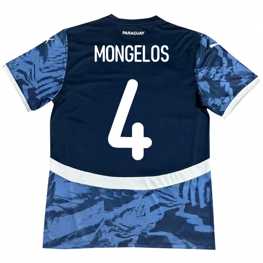 Herren Paraguay Rolando Mongelós #4 Blau Auswärtstrikot Trikot 24-26 T-Shirt