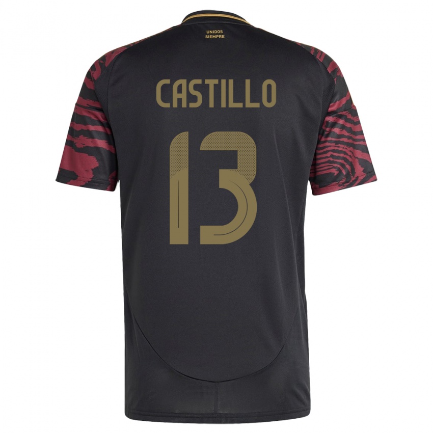 Herren Peru Jesús Castillo #13 Schwarz Auswärtstrikot Trikot 24-26 T-Shirt