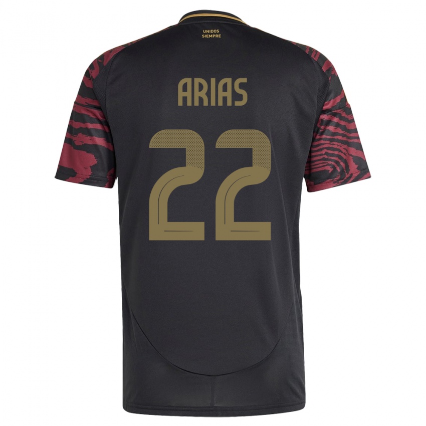 Herren Peru Brian Arias #22 Schwarz Auswärtstrikot Trikot 24-26 T-Shirt