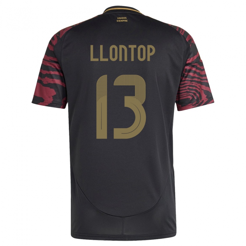 Herren Peru Mathías Llontop #13 Schwarz Auswärtstrikot Trikot 24-26 T-Shirt