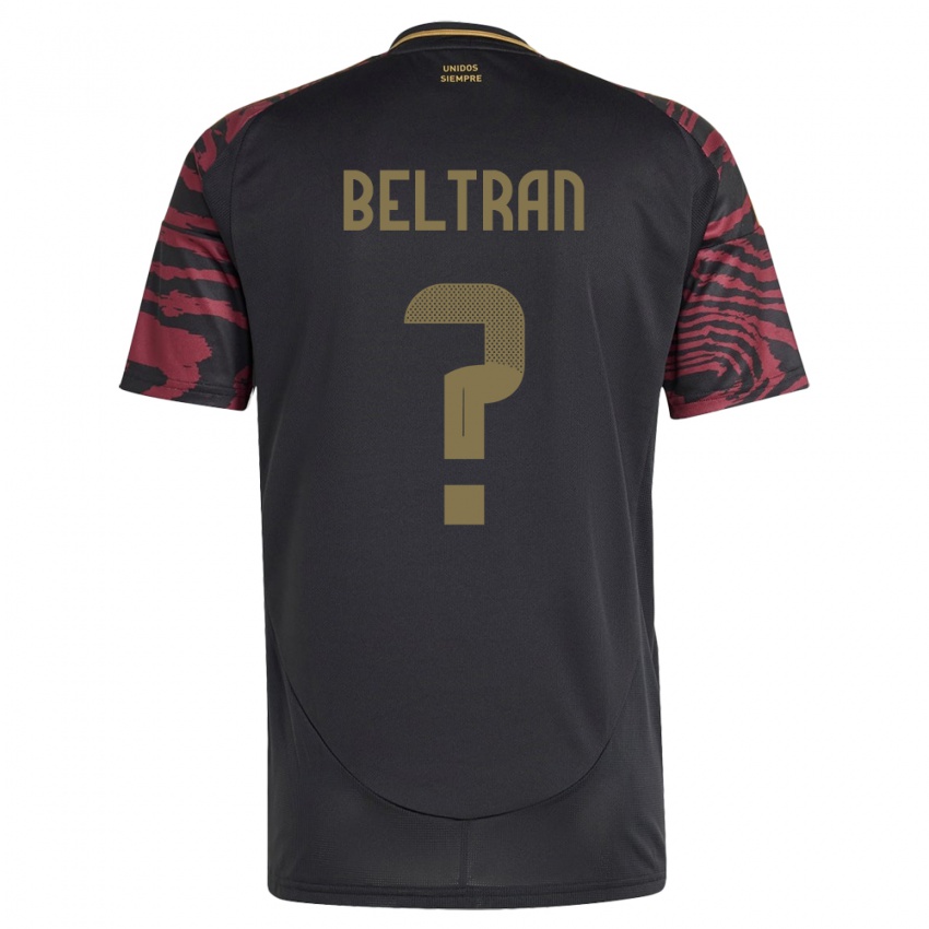 Herren Peru Adrián Beltrán #0 Schwarz Auswärtstrikot Trikot 24-26 T-Shirt