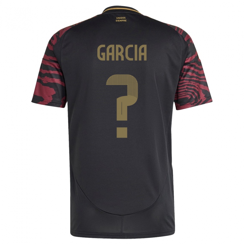 Herren Peru Gian García #0 Schwarz Auswärtstrikot Trikot 24-26 T-Shirt