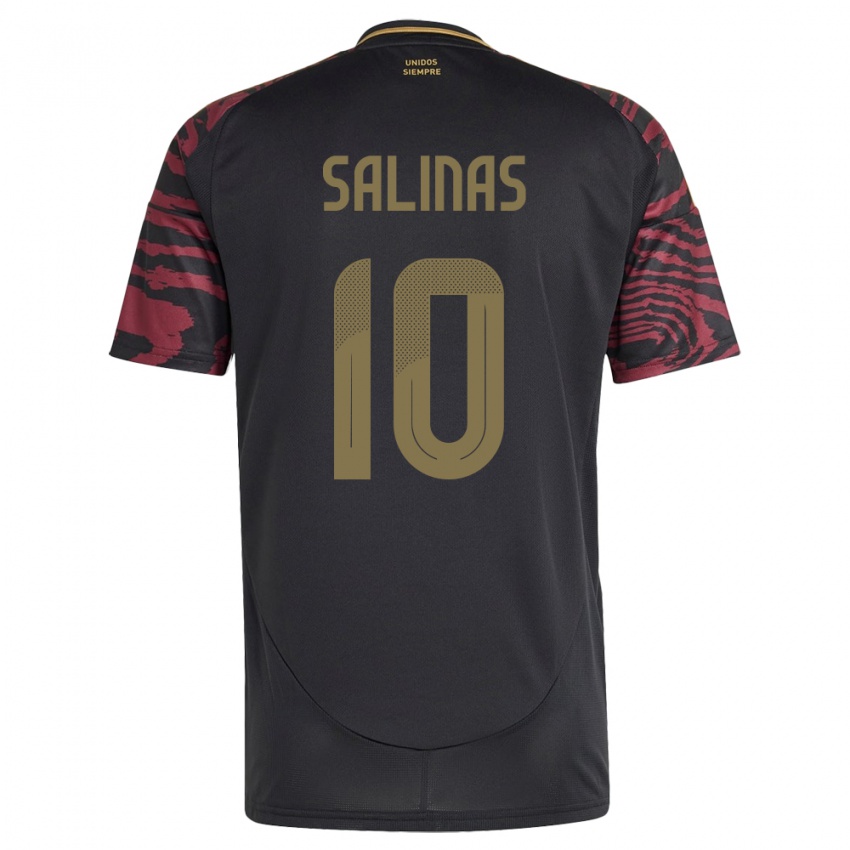 Herren Peru Thiago Salinas #10 Schwarz Auswärtstrikot Trikot 24-26 T-Shirt