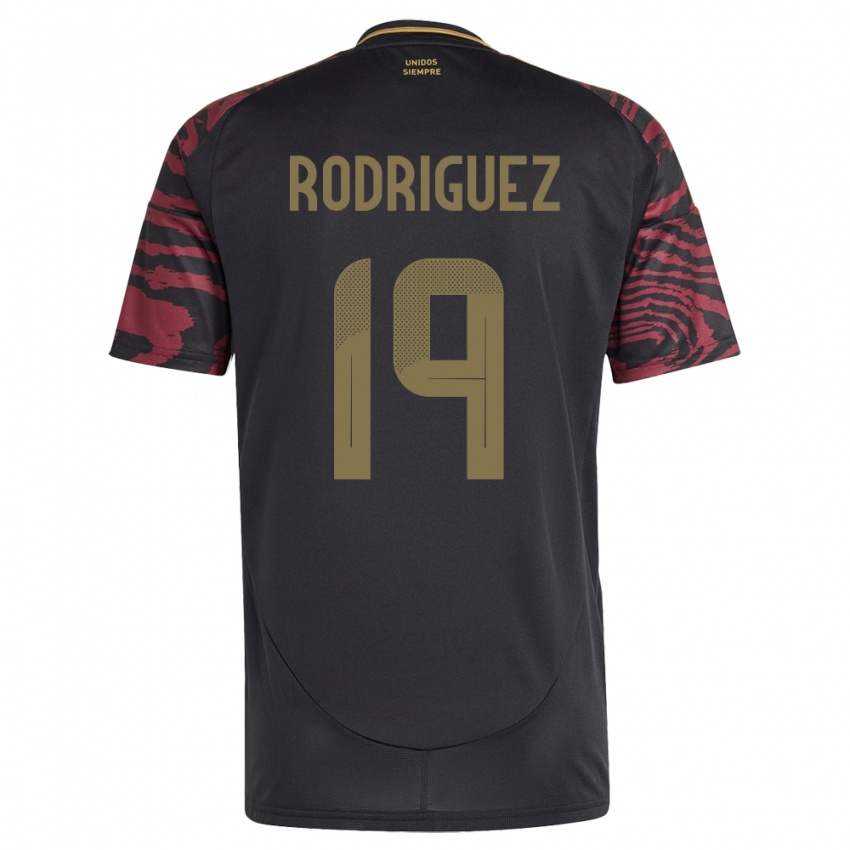 Herren Peru Mateo Rodríguez #19 Schwarz Auswärtstrikot Trikot 24-26 T-Shirt