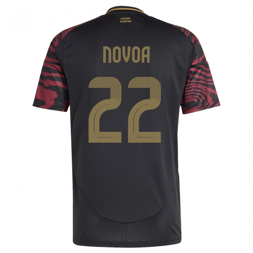 Herren Peru Cindy Novoa #22 Schwarz Auswärtstrikot Trikot 24-26 T-Shirt