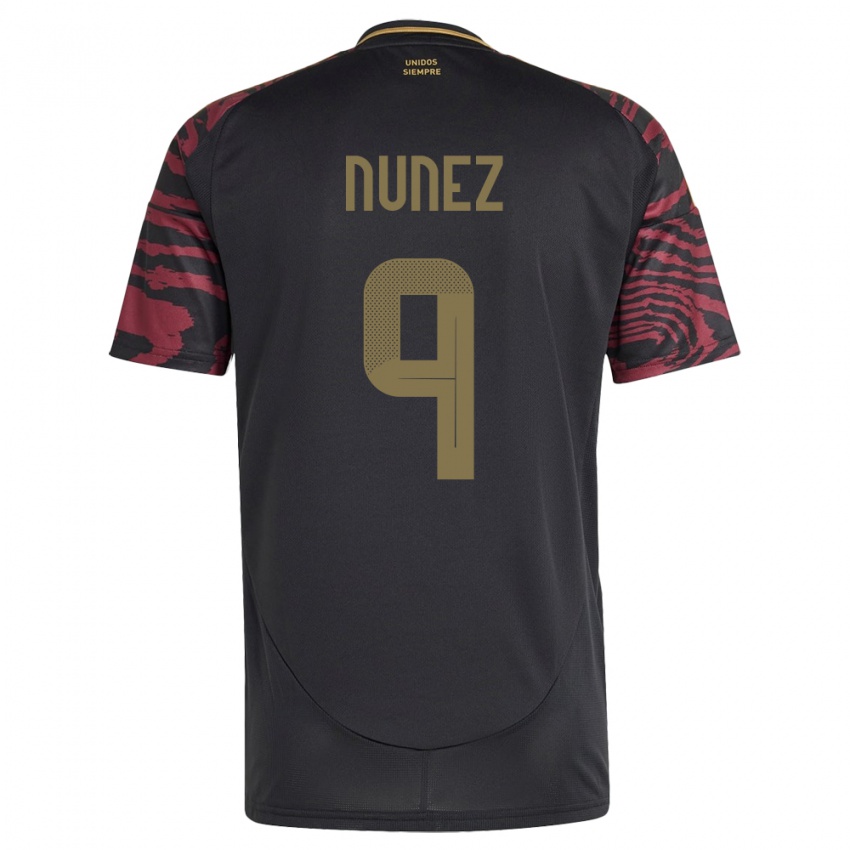 Herren Peru Pierina Núñez #9 Schwarz Auswärtstrikot Trikot 24-26 T-Shirt