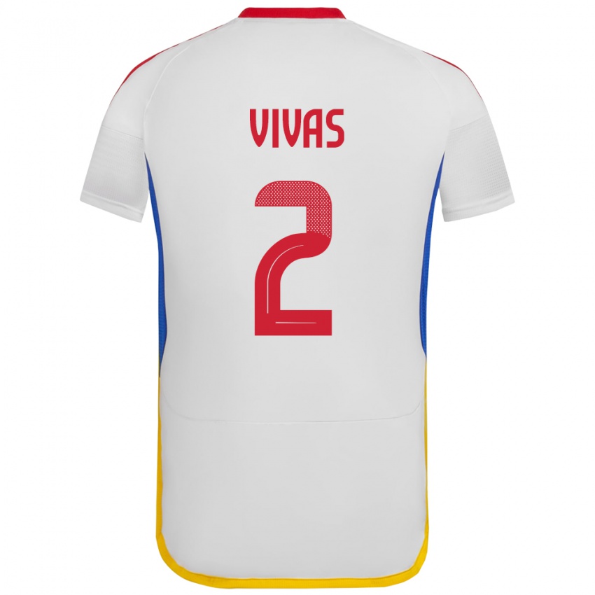 Herren Venezuela Carlos Vivas #2 Weiß Auswärtstrikot Trikot 24-26 T-Shirt